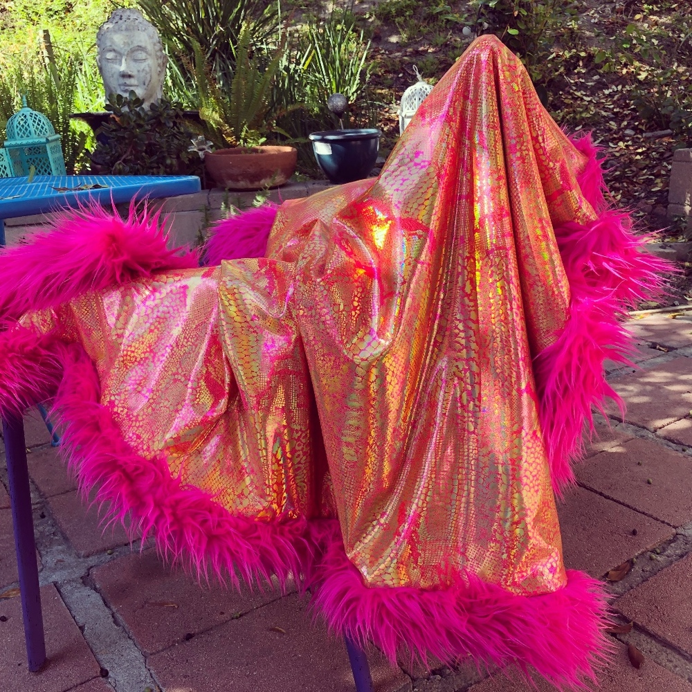 Burning Man Blanket Wrap Playa Wear Fuchsia Orange Gem